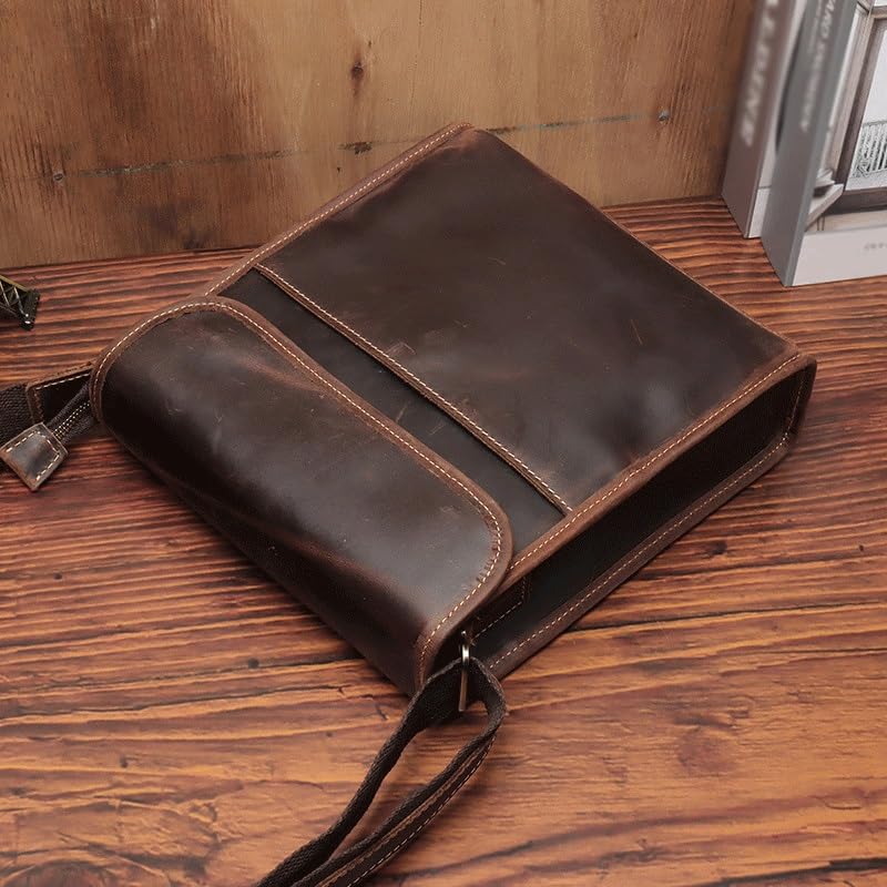 Vintage Flip Bag Oblique Span Shoulder Bag Crazy Horse Messenger Bag Vertical Briefcase4