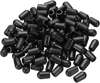 PATIKIL Kitchen Sink Rack Feet, 100 Pack 4mm ID x 7.5mm OD Plastic Sink Protective Replacement Feet Wire Bumpers Protector for Sink Rack Grid, Black