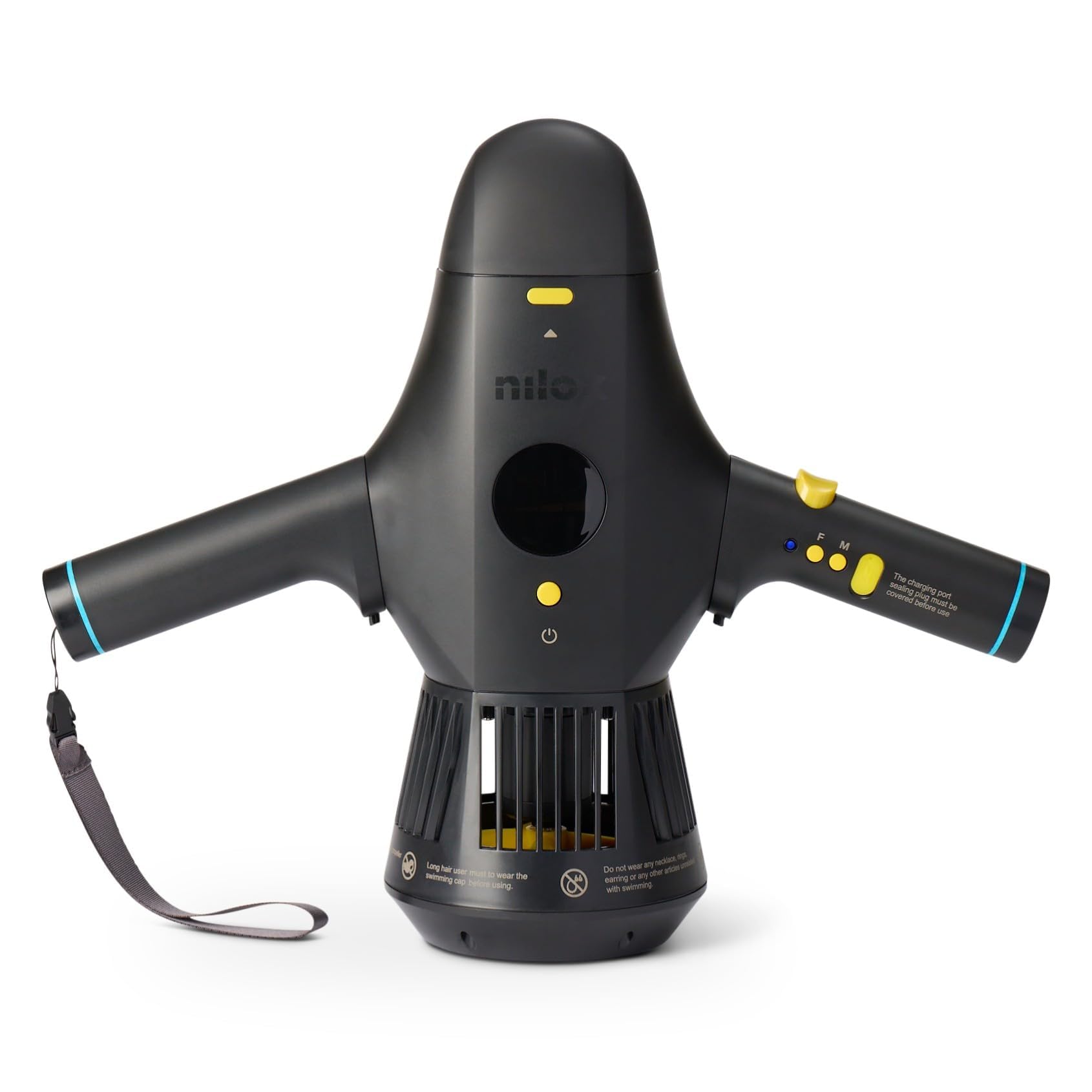 Nilox Waterscooter, Agua Scooter eléctrico para Sup y Buceo hasta 5 m de Profundidad, hasta 60 min de Uso, 2 velocidades hasta 5 km/h, fácil de Transportar, Color Negro