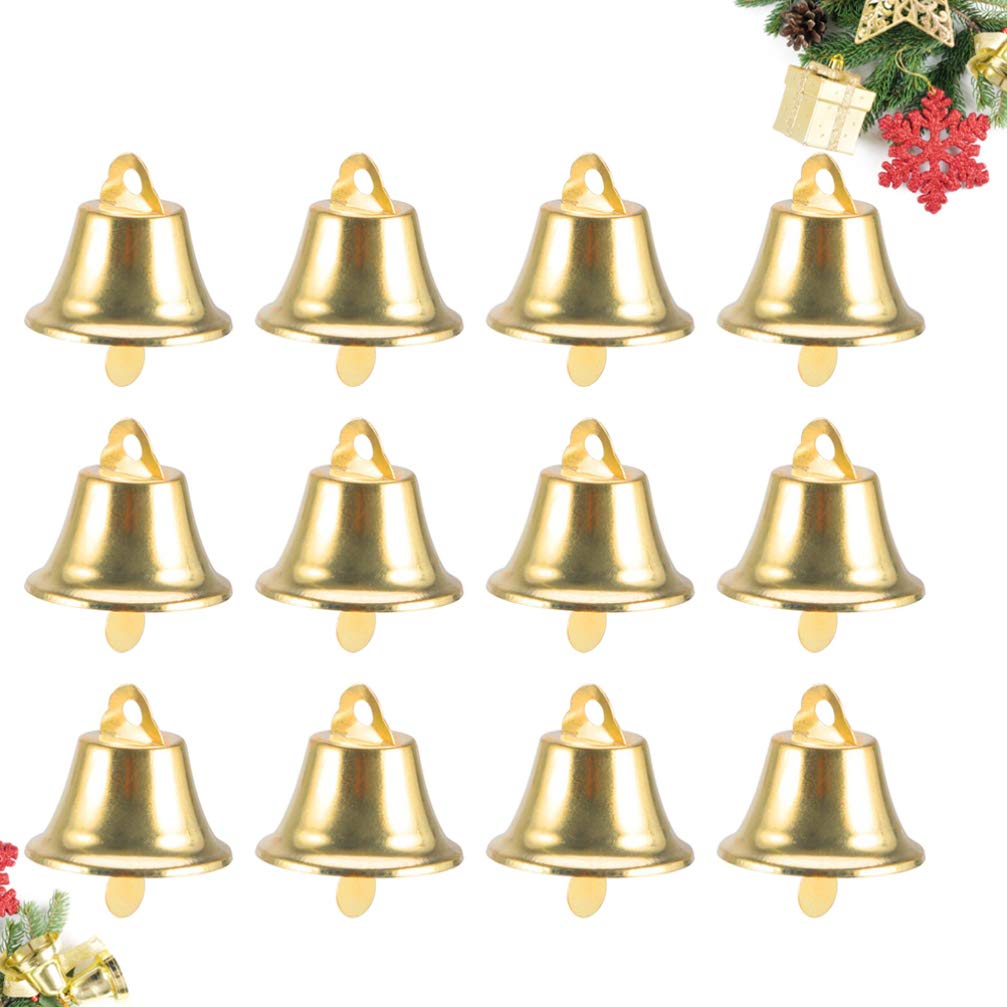 TOYANDONA 120Pcs 30mm Christmas Jingle Bell Craft Bells DIY Doors Dog Bell Wind Chimes Bells Xmas Tree Hanging Pendant for Christmas Holiday Ornament (Golden) - Image 2