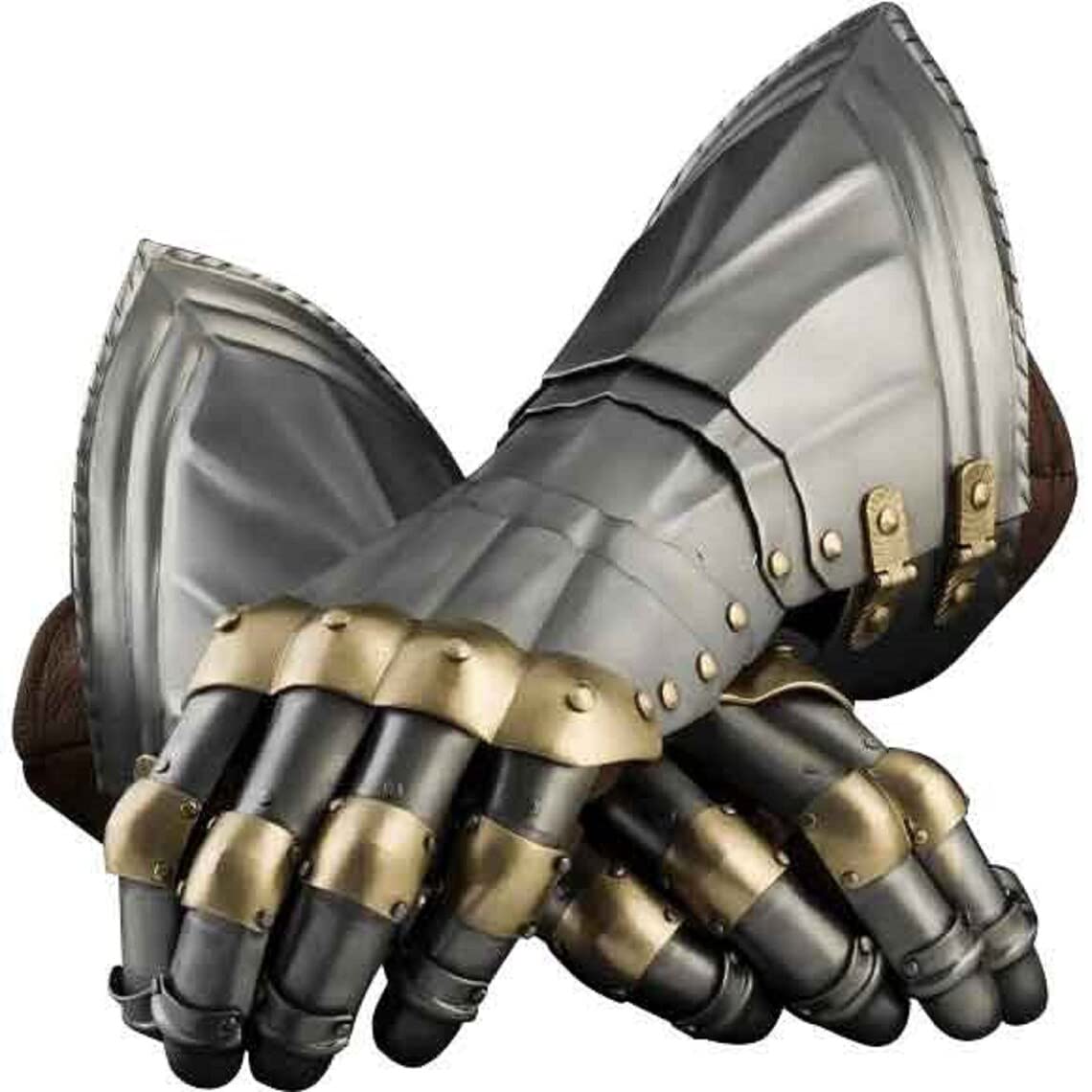 Medieval German Style Gauntlets 15th Century Knightly Hand Gloves Silver