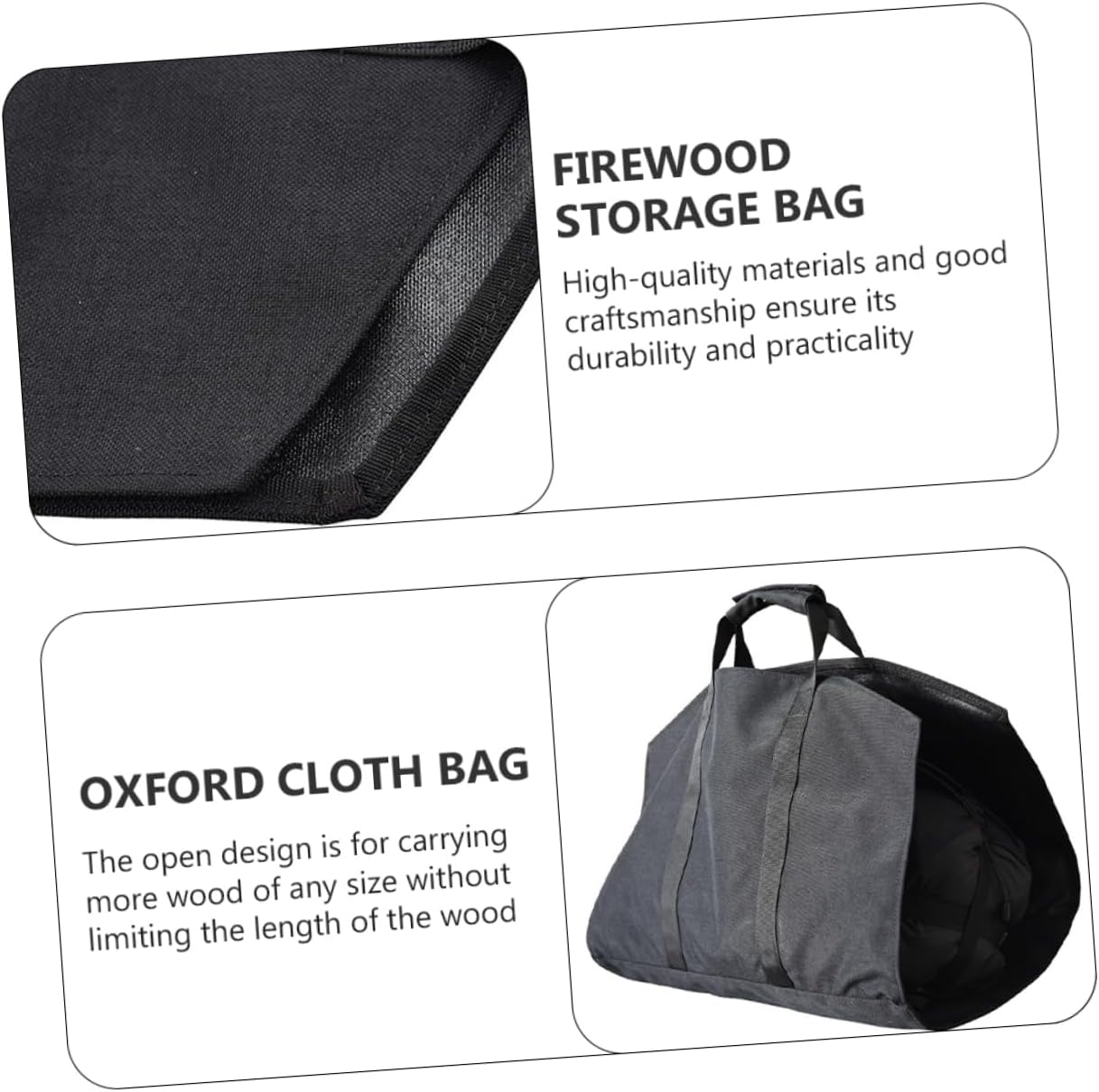 VOSAREA Xmas Log Carrier Firewood Carry Bag Oxford Cloth Double Handles