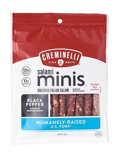 Miniatura 38 de Creminelli - Colaciones pequeñas de salami original con fabricación a conciencia en los Estados Unidos Es amigable con cerdo, keto y paleo. Cuenta