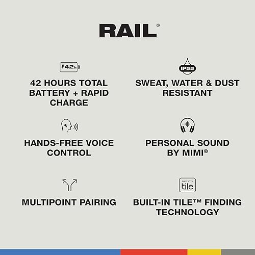 Miniatura 10 de Skullcandy Rail - Auriculares inalámbricos intrauditivos, batería de 42 horas, Skull-iQ, habilitado para Alexa, micrófono, funciona con dispositivos