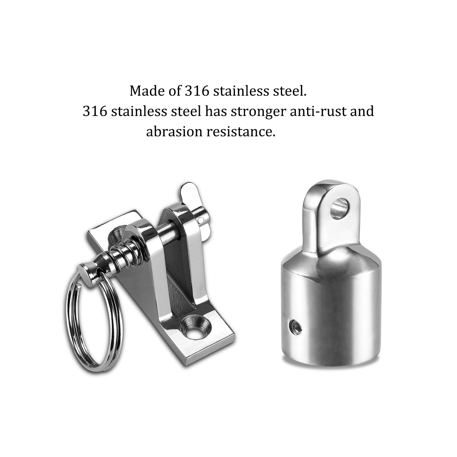 Bimini-Top Scharniere & Endkappen Aus Edelstahl 316 - Für 25,4 Mm Rohr (2 Paar Set)