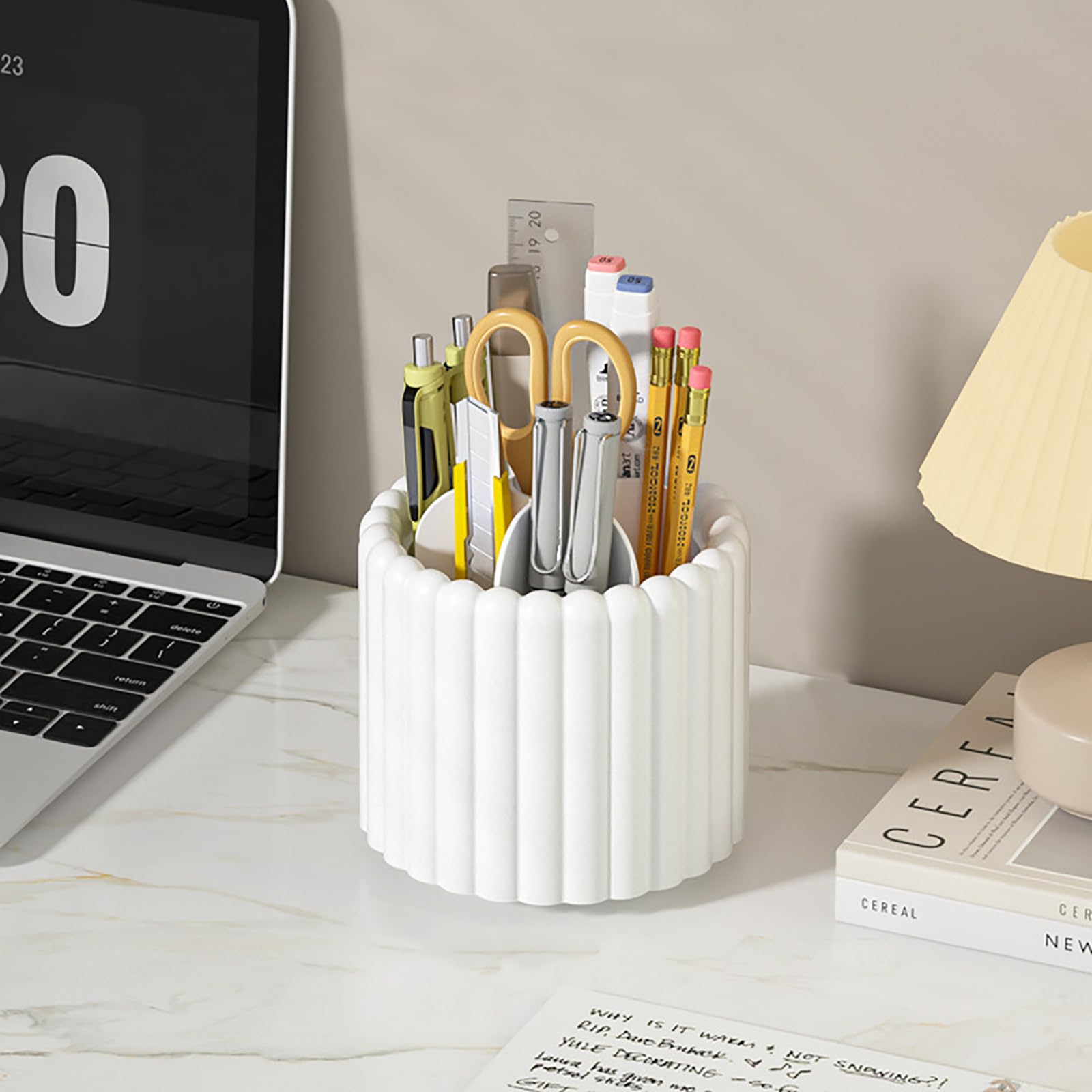Portapenne Glitterato Kukyller – Organizer Trucco E Cancelleria Capiente, Porta Pennelli In Plastica Per Scrivania E Toeletta (Rosso)