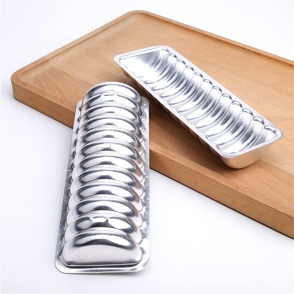 LoBake 2pcs Various Wheel Shape Anodising Nonstick Aluminum Alloy French Bread Mold Cheese Cake Mould Loaf Pan DIY Baking Supplies (H77 nonstick)