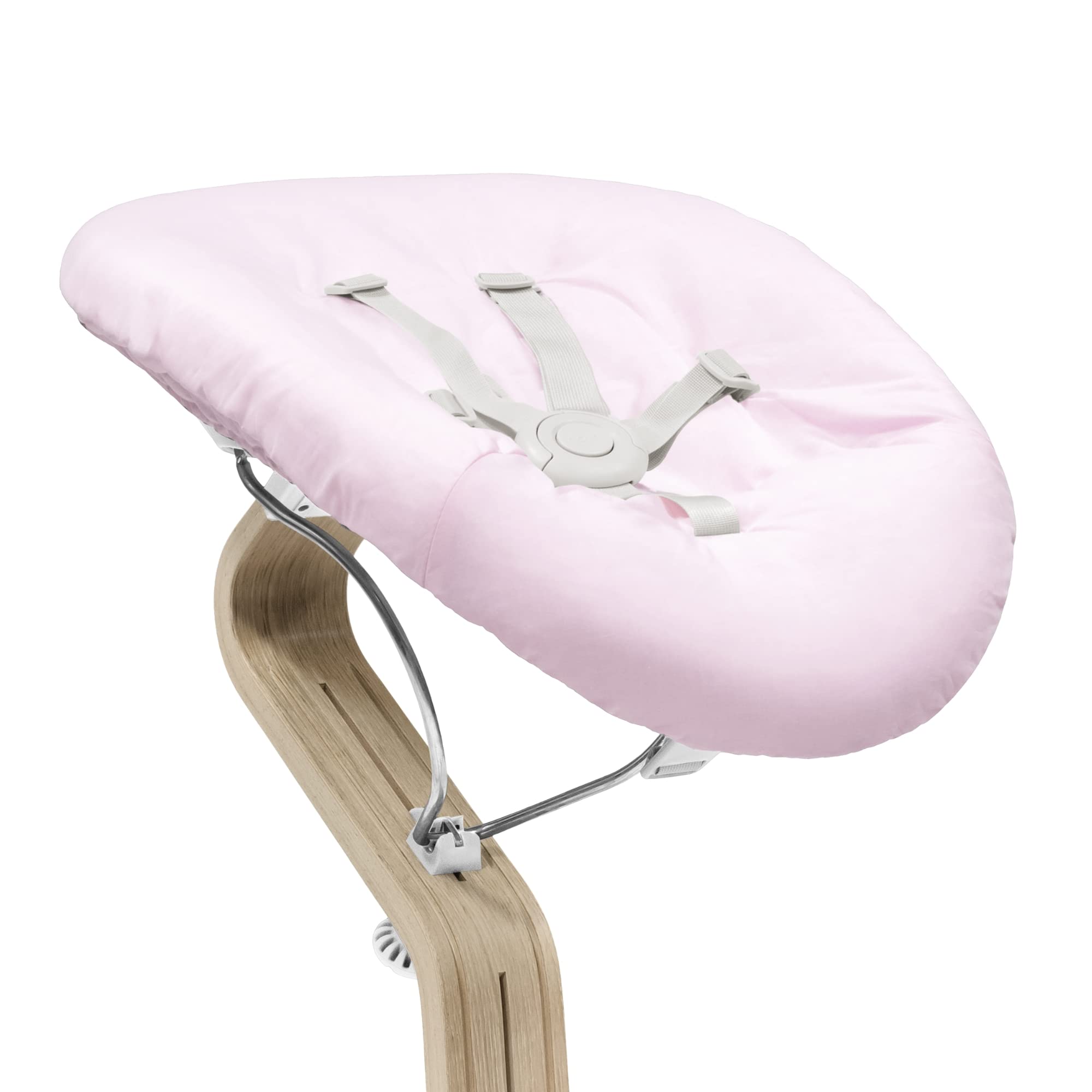 Newborn Set Stokke Nomi, White/Grey Pink - Include una cintura di sicurezza a 5 punti e un set di tessuti reversibili e lavabili - Compatibile con tutte le sedie Stokke Nomi