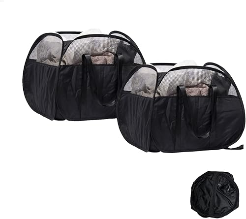 Miniatura 13 de Cesta de lavandería plegable, cesta de lavandería emergente de 90L con asas, cesta de ropa sucia de malla para lavandería, baño, habitación de