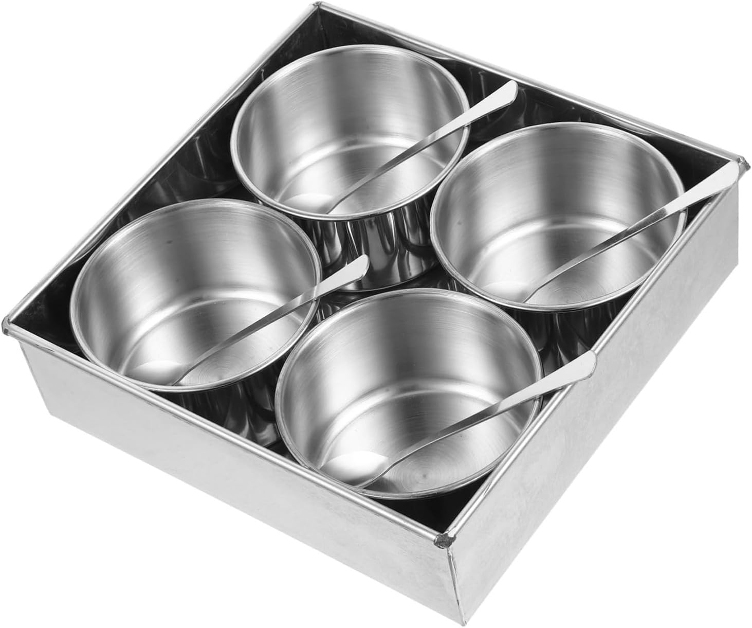 1set Stainless Steel Condiment Container Compartment Seasoning Jar with Lids Kitchen Spice Organizer for Efficient Storage and Easy Access to Spices