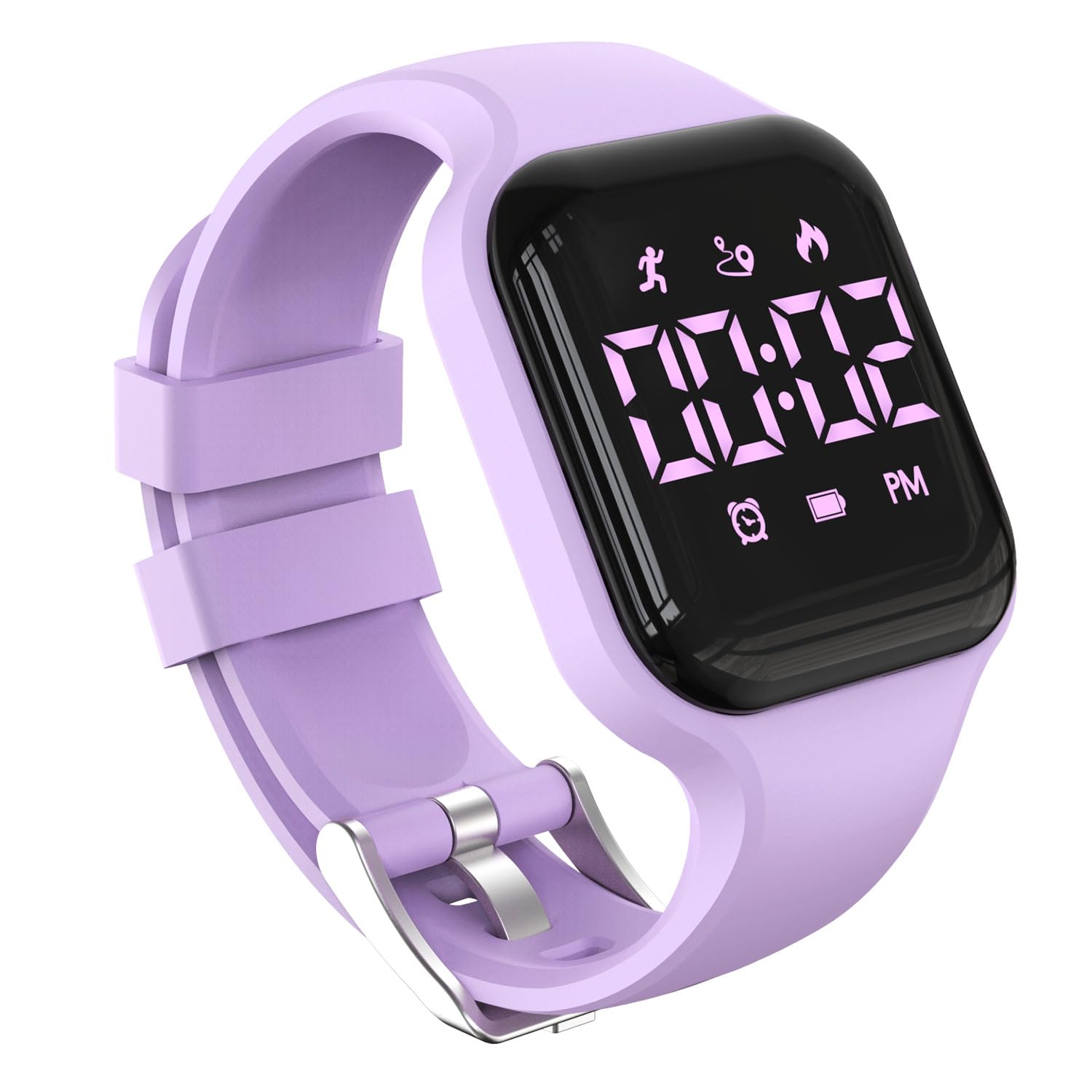 Photo 1 of Kids' Digital Sport Pedometer Watch for Boys Girls,Waterproof, Fitness Tracker Watch, with Vibrating Alarm & Calendar, for Children, Teens, Students (Purple)