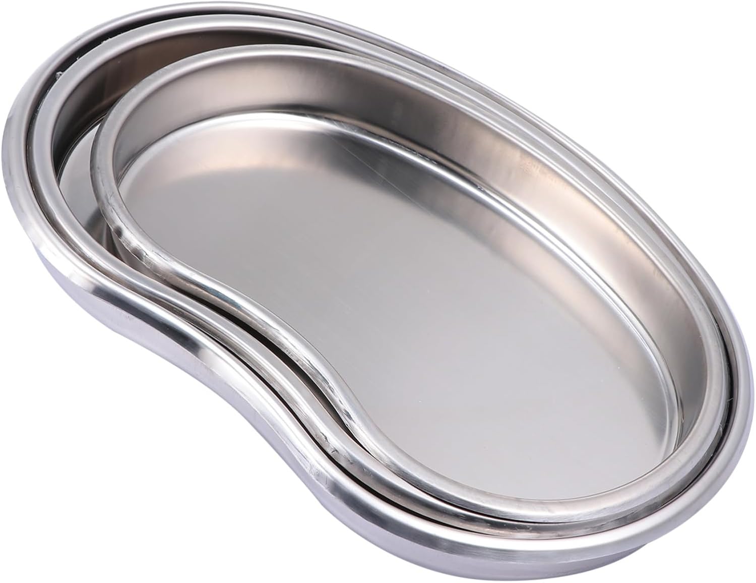 3pcs Stainless Steel Instrument Trays Emesis Basins for Use Easy to Clean Sanitary Kidney Bowls Small Medium Large and Polished Design