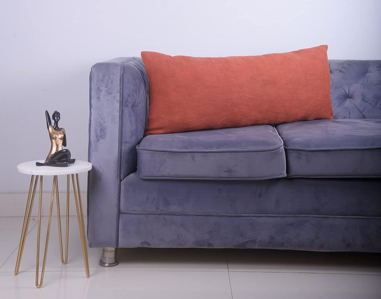 Trade Star Handmade Throw Pillow Cover Handloomed Cushion Case 100% Cotton Cushion Cover Designer Cushion Cover Luxurious Pillow Cover Decorative Oblong for Living Room (Rust Solid 14X36 INCHES)