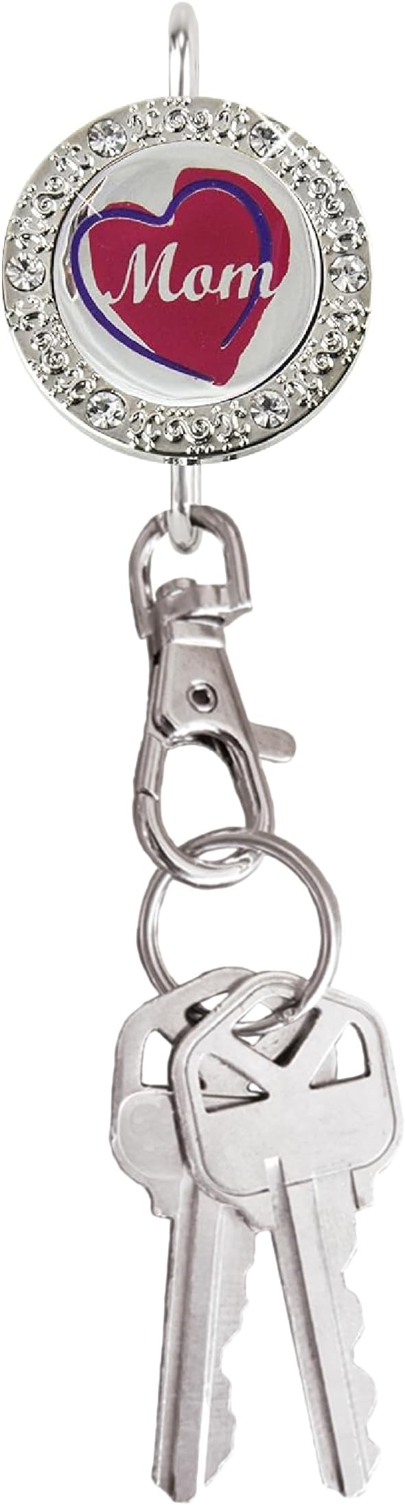 Finders Key PurseWomen’s Bag Charm Key Finder, Car Keychain Hook, Cute Purse Organizer & Tote Bag Accessories, Gifts for Mom - Bling, Mom, One Size