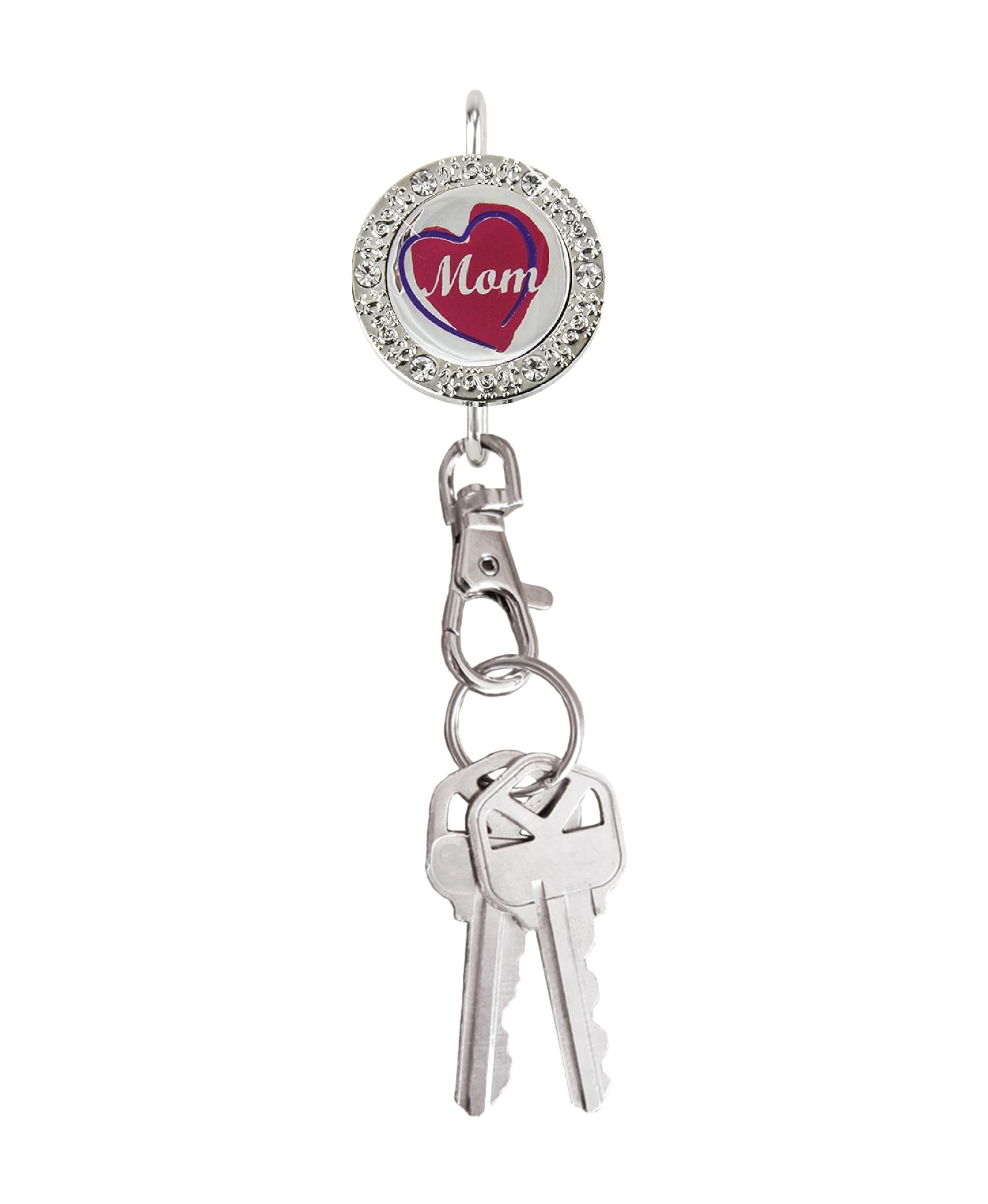 Finders Key PurseWomen’s Bag Charm Key Finder, Car Keychain Hook, Cute Purse Organizer & Tote Bag Accessories, Gifts for Mom - Bling, Mom, One Size
