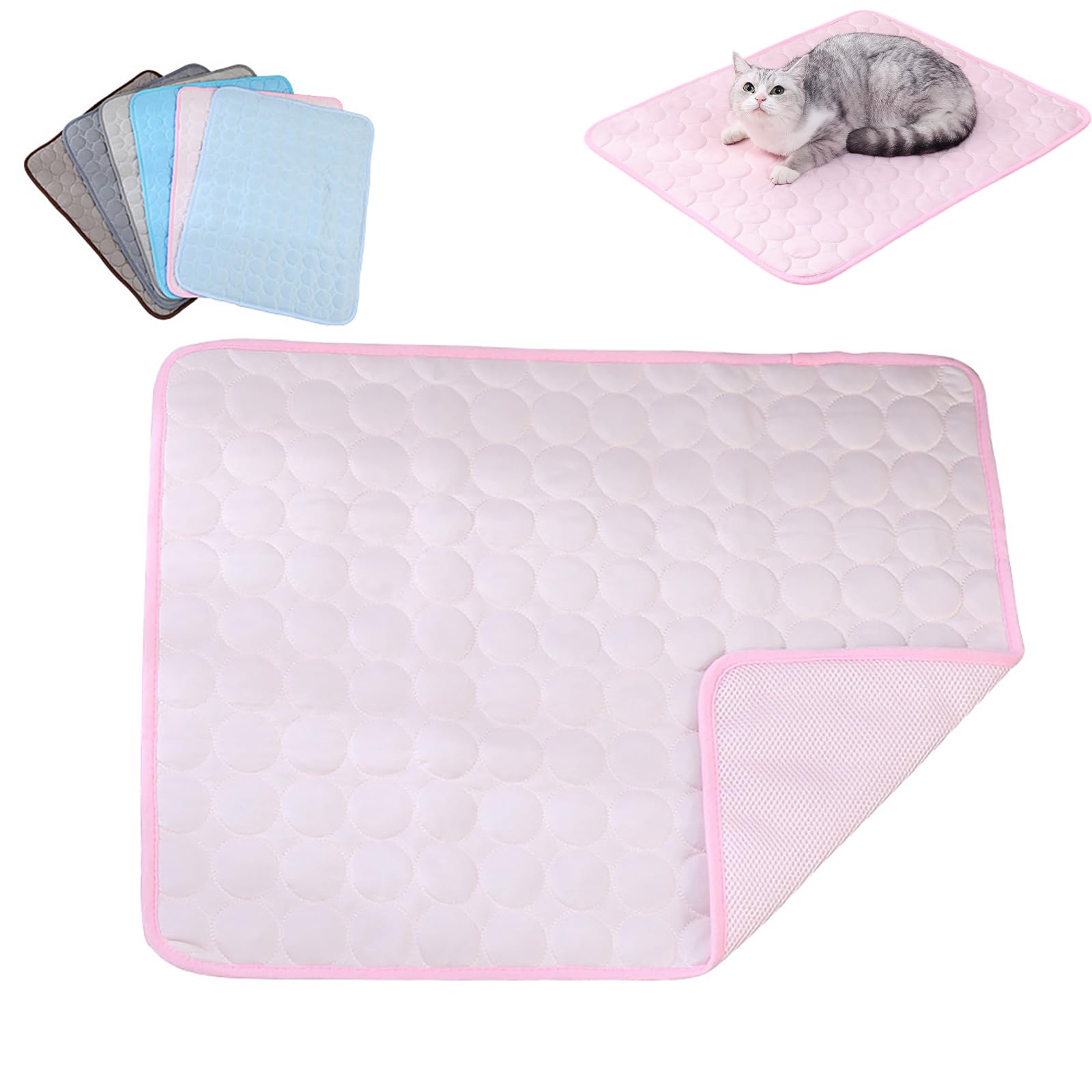 Dog Hub Cooling Mat,cooling Mat for Dogs,ice Silk Cooling Mat for Dogs,Self-Cooling Pet Mat, Washable Portable Coolings Pad for Dogs Cats, Extra Large Self-Cooling Pad for Pets (pink,100*70cm)