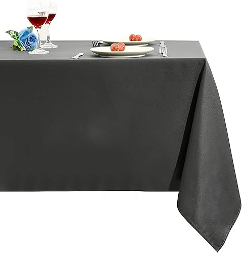 Obstal Mantel rectangular de microfibra resistente al agua de 210 GSM, mantel decorativo de tela para uso en exteriores e interiores (gris, 70 x 70