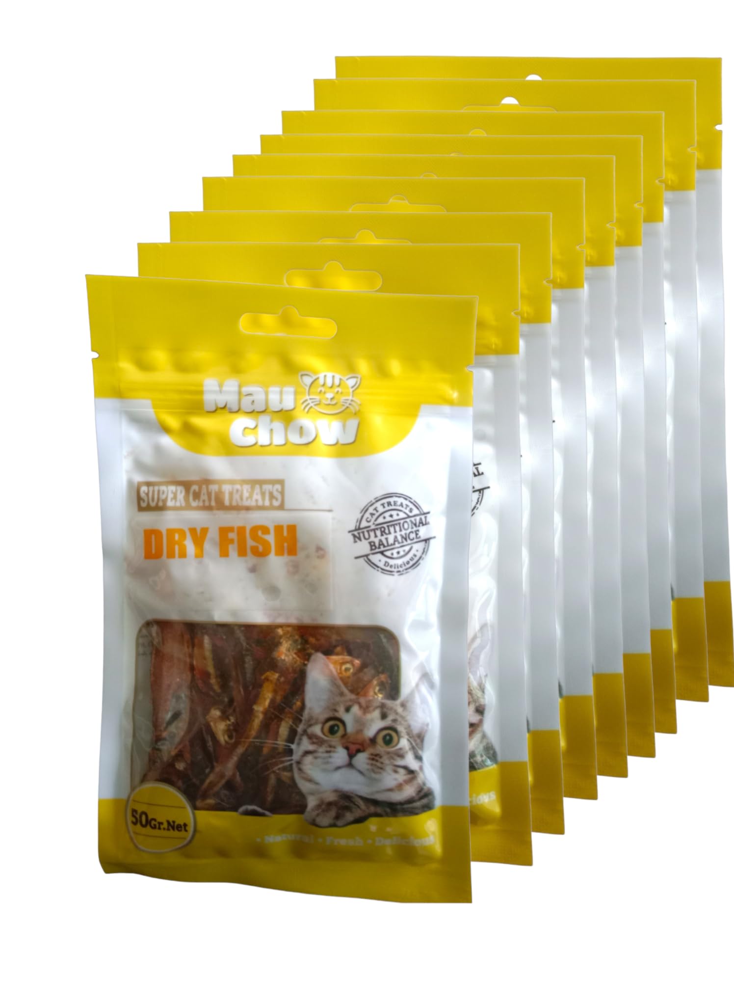 MauChow Cat Treats, Dry Fish,Rich Protein Low Fat, Highly Digestible Healthy Cat Treat,Healthy Snacks, Dry Savory 50g (Pack of 9) (B0CCS82R9L) Amazon Price History, Amazon Price Tracker