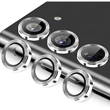 Camera Lens Protector for Samsung Galaxy S24, Tempered Glass Aluminum Alloy Ring Lens Cover with [Installation Tray] [Removal tool] Fit for Samsung Galaxy S24Gold