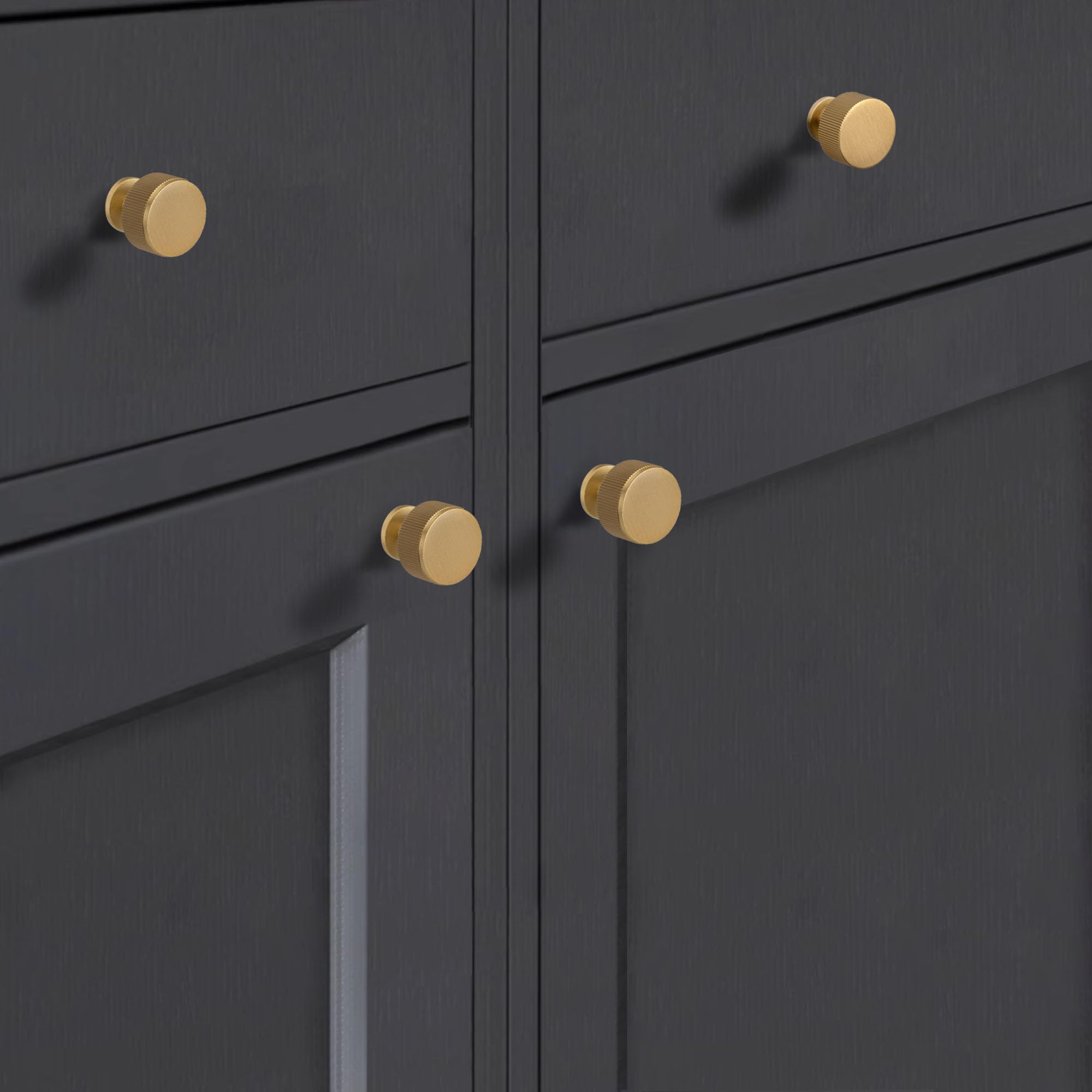 QOGRISUN 5-Pack Solid Brass Cabinet Pulls, Gold Euro Benin - View #8