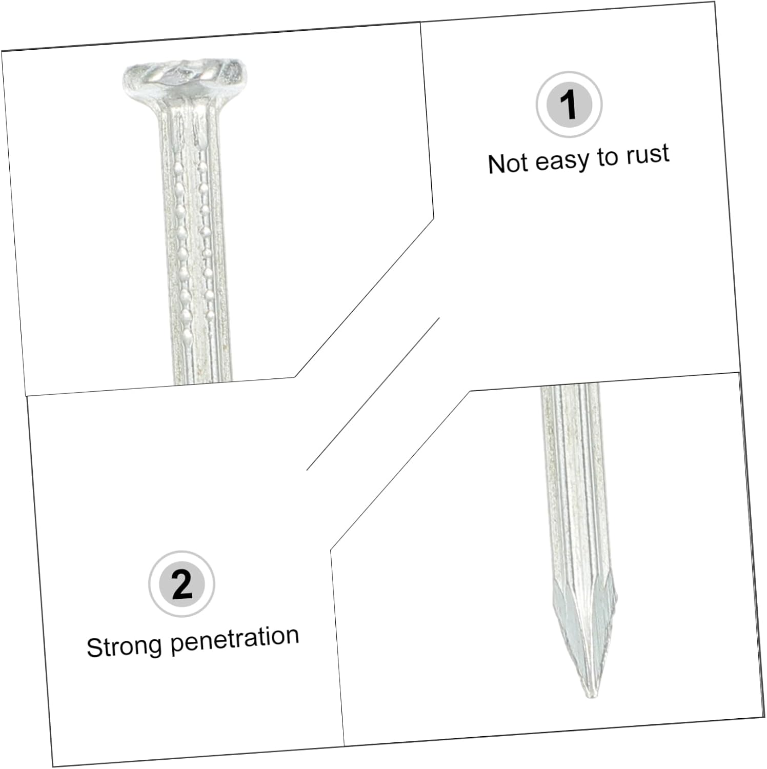310pcs Hardened Concrete Nails Pointed Tips for Wall Hanging and Masonry Corrosion Resistant for Hard and Brick Surfaces