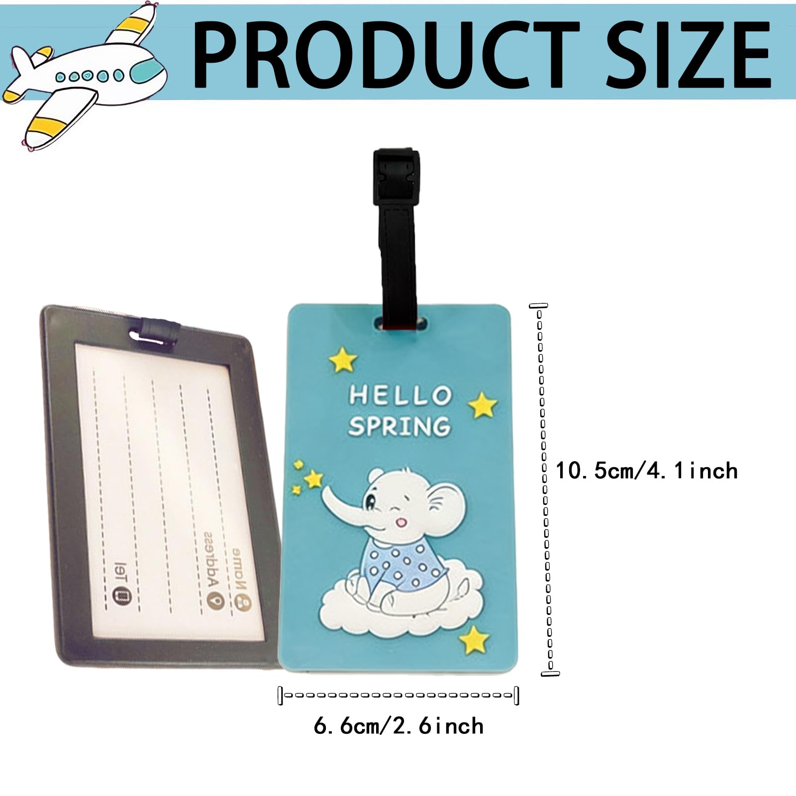 Etichette per bagagli in PVC per valigie con nome, indirizzo, numero di telefono, etichette da viaggio per etichette identificative per bagagli per una facile identificazione (multi/stile C)