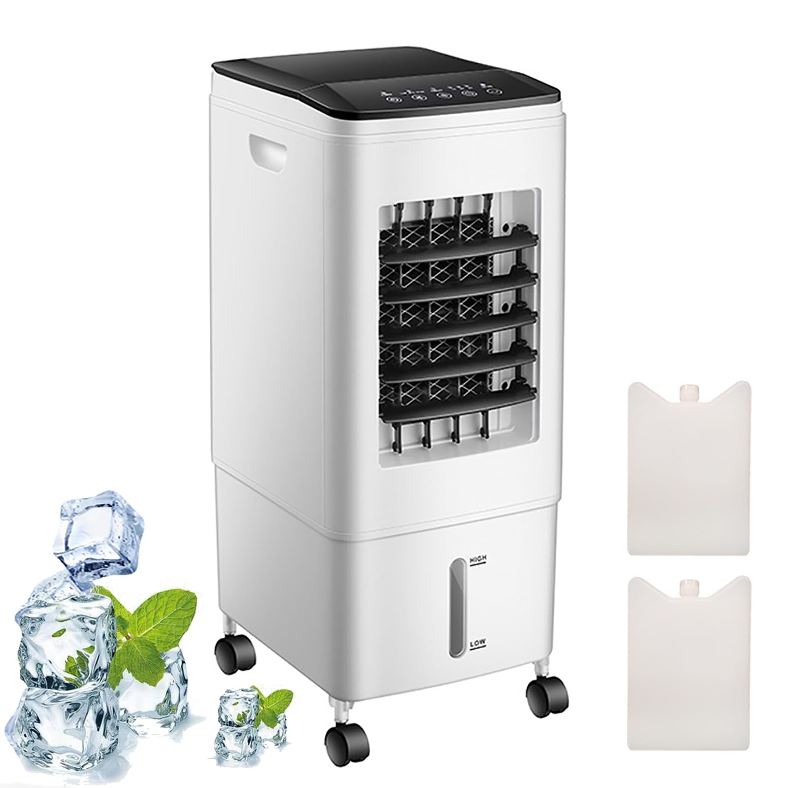 MESCXTY Portable Air Cooler, 6L 3-in-1 Evaporative AC with 3 Speeds & Remote, Ventless Compact Cooler for Home Office 4 Ice box