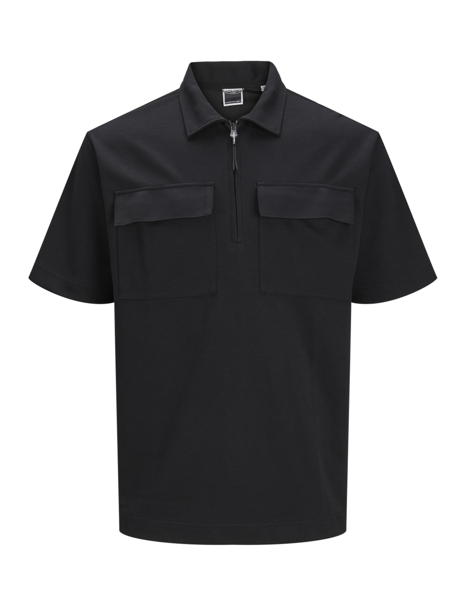 JACK & JONES Men's Jcotanical Polo Ss Shirt, Black, L