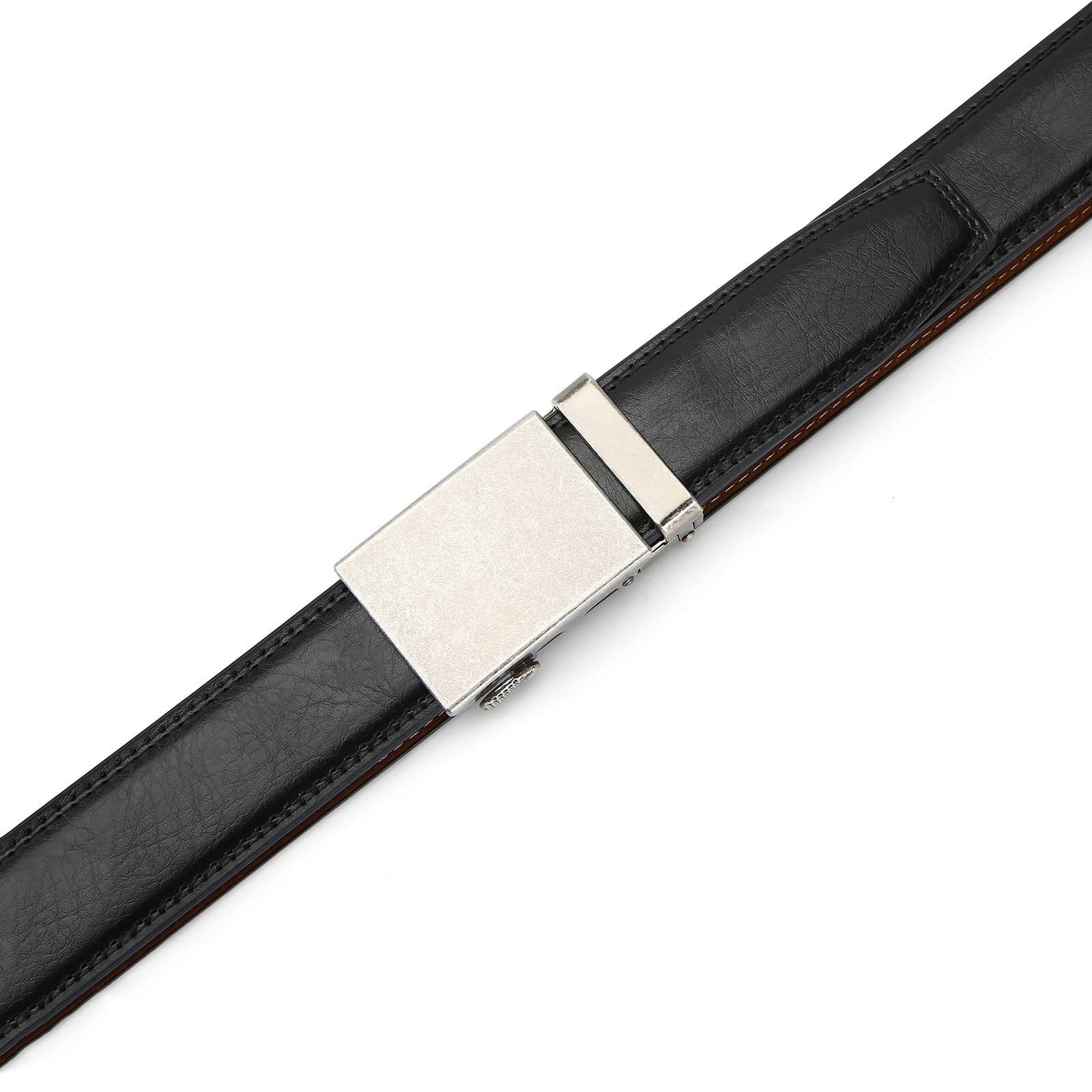 Nelbons Men's Belt, Slide Ratchet Belt for Men with Leather 1 3/8“ width 35mm,Trim to Fit (Black A9, 130cm / 28 "-44" adjustable waist) - Image 4