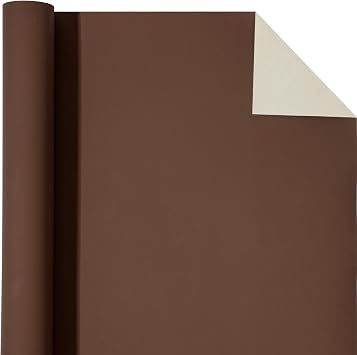 WRAPAHOLIC Kraft Chocolate Brown Wrapping Paper Roll - Mini Roll - 17 Inch x 33 Feet - Solid Color Chocolate Wrapping Paper Perfect for Birthday, Wedding, Baby Shower, Christmas