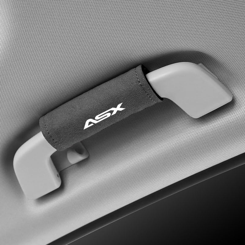 asyshuy Car Interior Door Handle Cover for Mitsubishi Asx, Soft Car Grab Handle Cover Inner Door Handle Anti-Scratch Protective Cover,D Grey