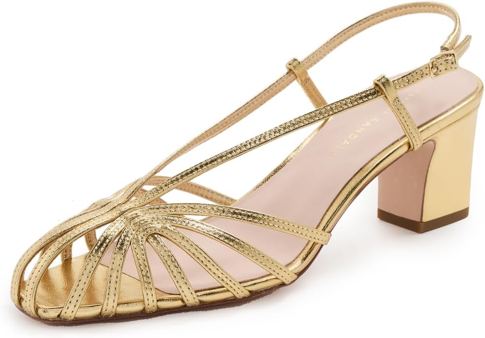 Loeffler Randall Women's Priscilla Lattice Slingback Mid Heel Sandals