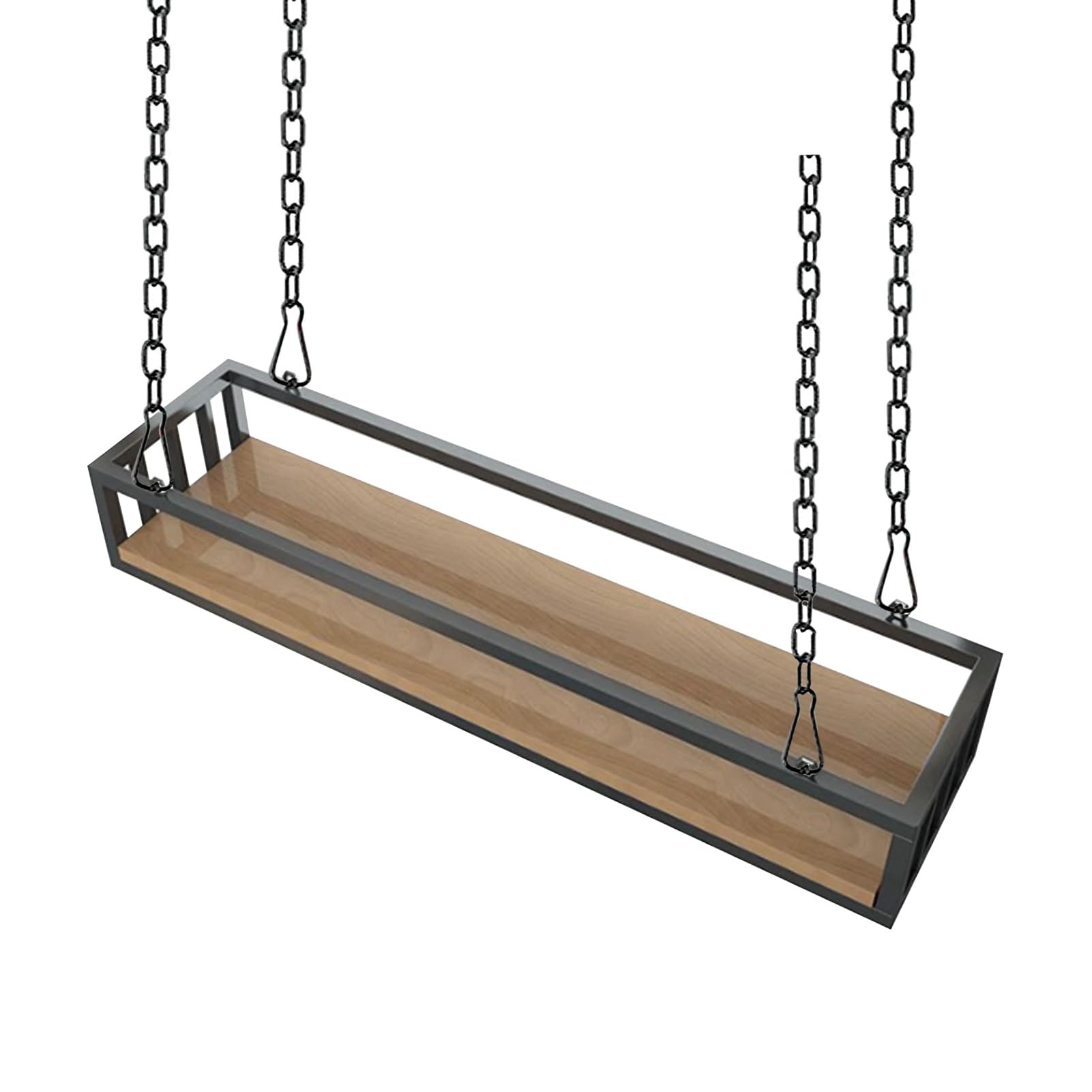 Étagère de plafond noire suspendue en métal pour cuisine et plantes