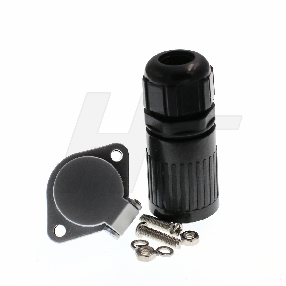 HangTon HP20 2 Pin Waterproof Connector Nylon Industrial Electrical Plug Socket Bayonet Coupling, Black - Image 3