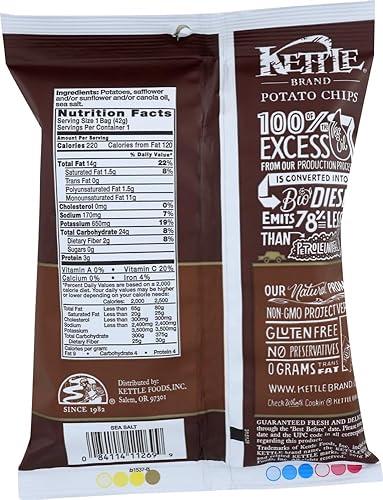 Miniatura 2 de Kettle Brand Patatas fritas con sal marina, 1.5 onzas - 24 por caja.
