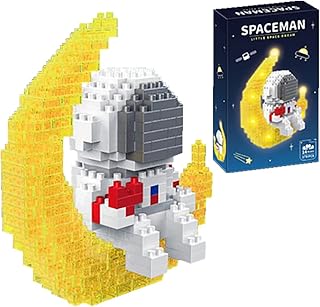 Building Blocks, 379 Pieces Astronaut Micro Blocks Set, Mini Blocks Set DIY Bricks for Adults Toys, 3D Astronaut Model with LED Light Building Toy