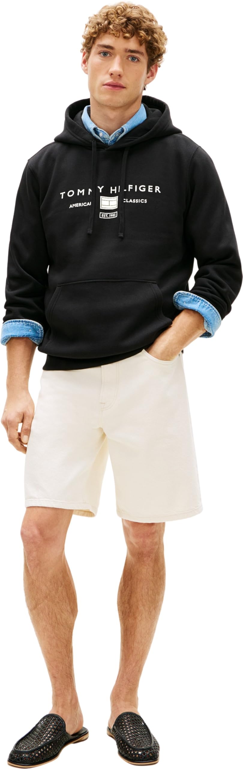 Tommy Hilfiger Brand Love TR Mono Stack Hoody Mw0mw42464 Felpa con Cappuccio Uomo (Pacco da 1)