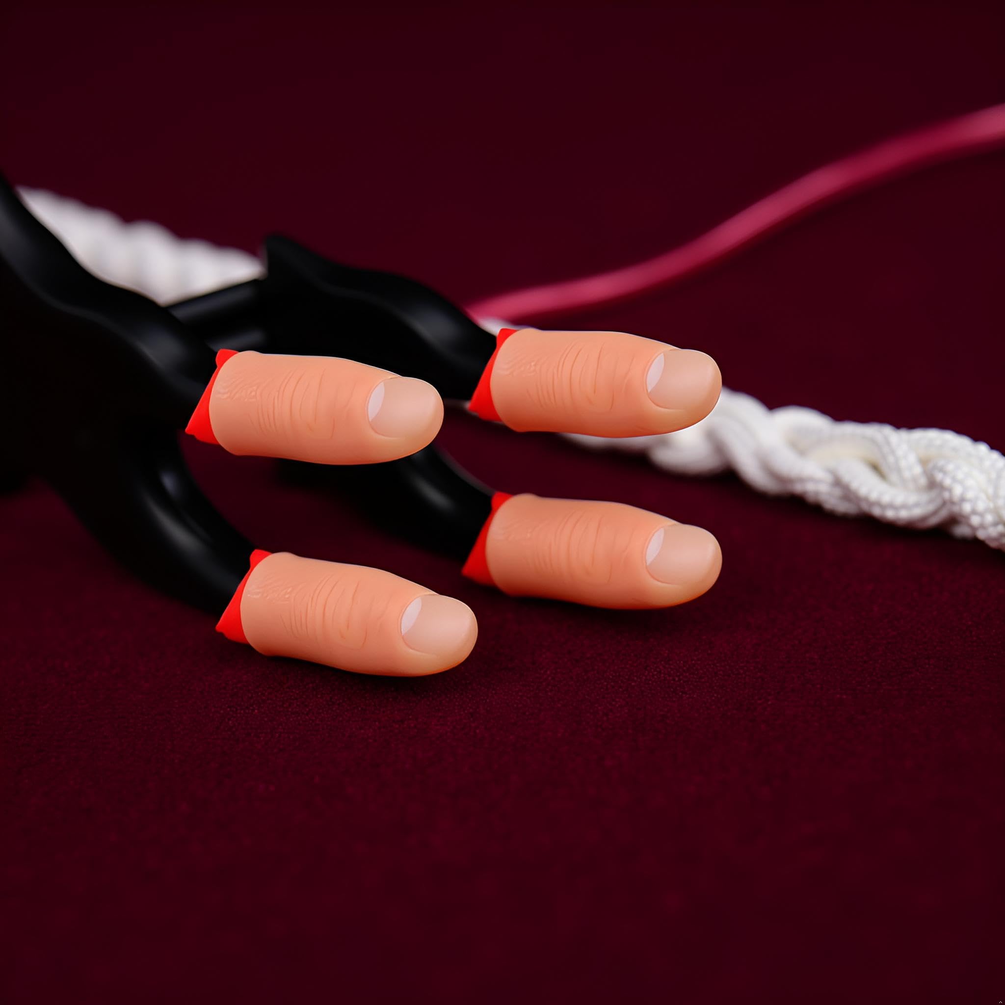 6Pcs Thumb Tip Magic Tricks Fake Thumb Tip Silk Vanish Magic Disappearing Silk Fake Thumb Tip Magic Trick Gimmick Magician Accessory and Practical Jokes Magic Tricks Making Objects Appear Disappear - Image 4