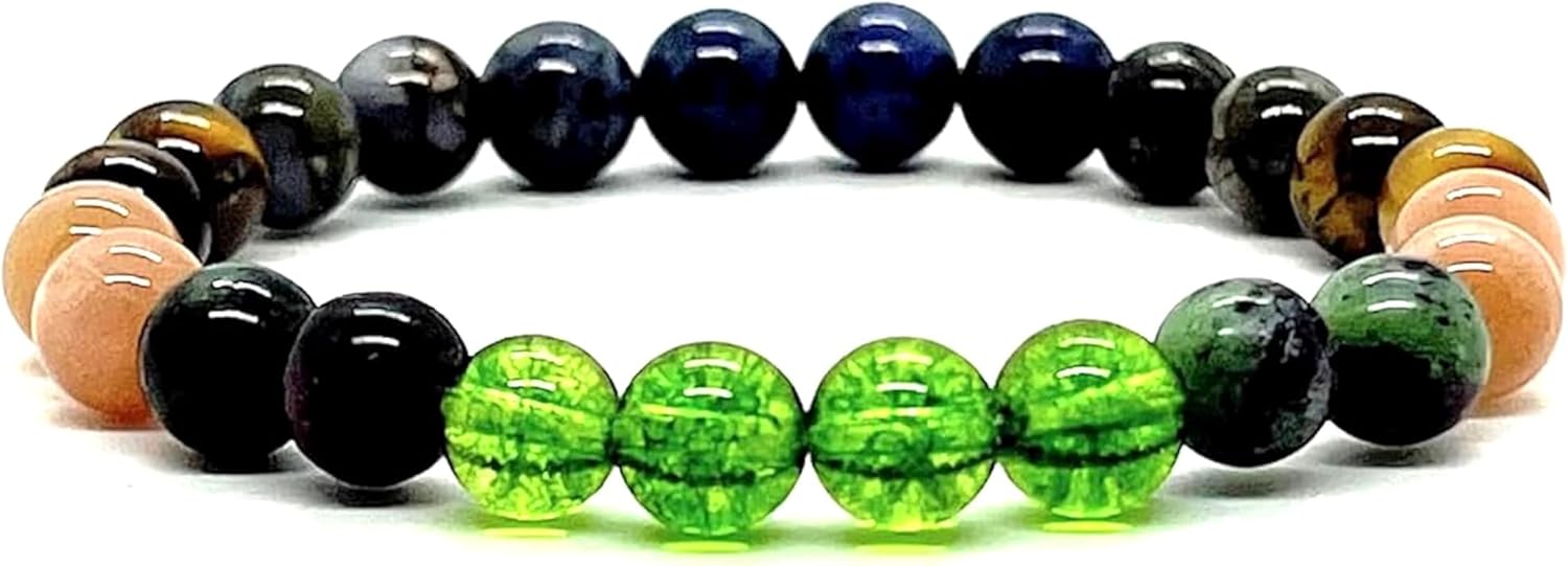 Leo Birthstone Bracelet 8mm Multi-Gemstone Zodiac Jewelry Gift