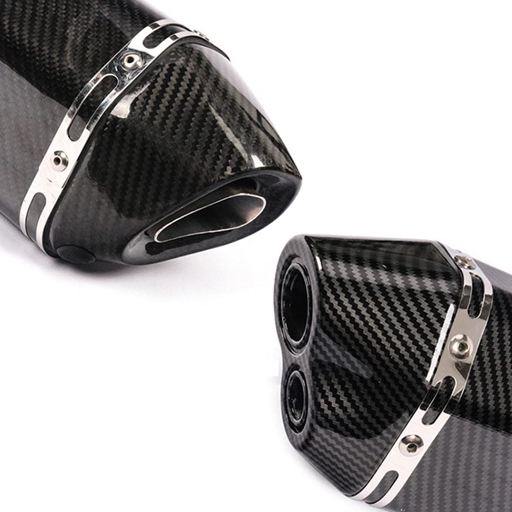 Silencieux d'échappement universels de moto 38-51mm Texture en fibre de carbone noire Tuyau d'échappement arrière En acier inoxydable Éliminateur de bruit Moto DB Killer pour ATV Scooter (A)
