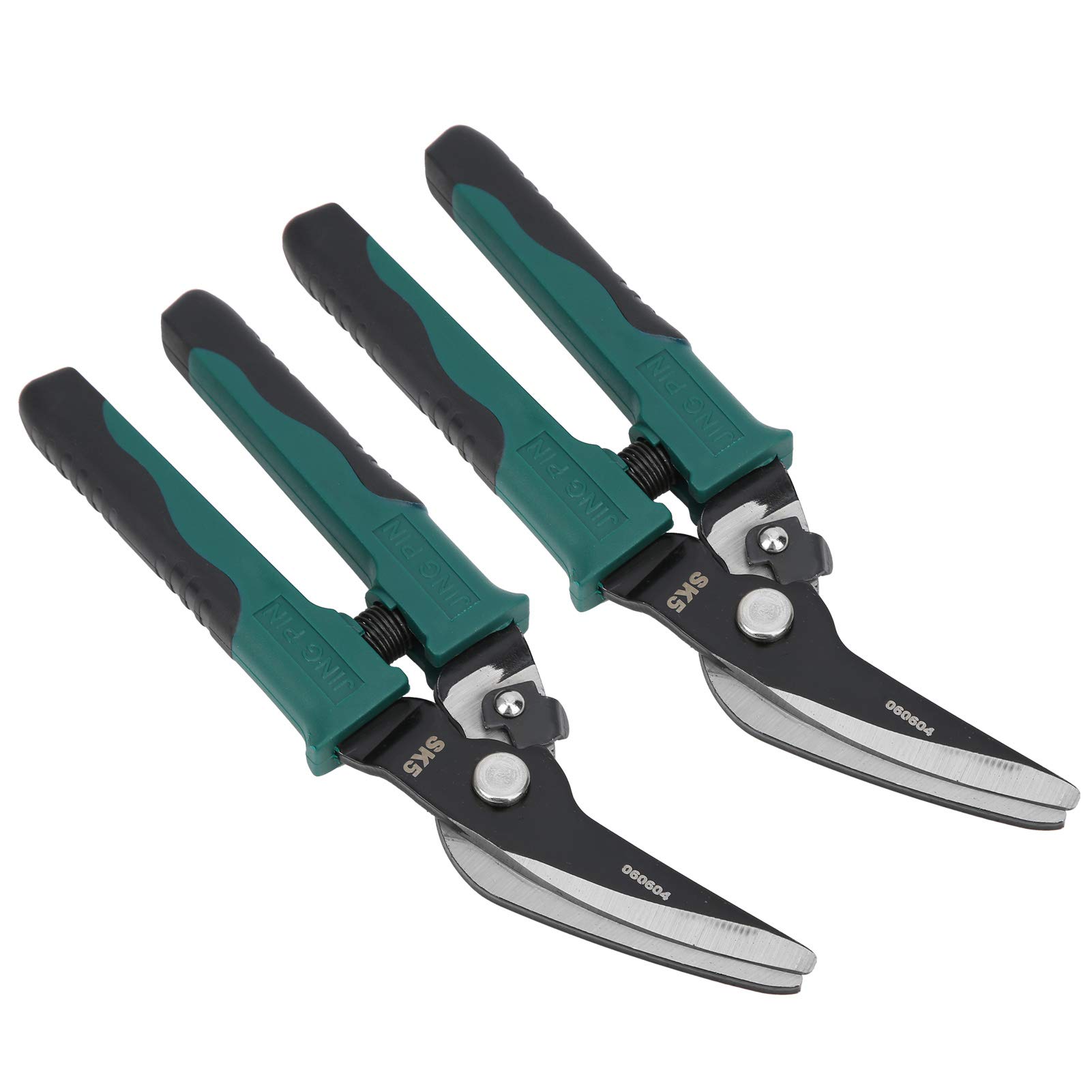 Set da 2 Cesoie Professionali da Taglio 205mm, Cesoie per Lamiera con Lama Seghettata in Acciaio SK-5, Tronchese Robusto, Cesoia a Gomito Multifunzione per Manutenzione Industriale ed Elettrica