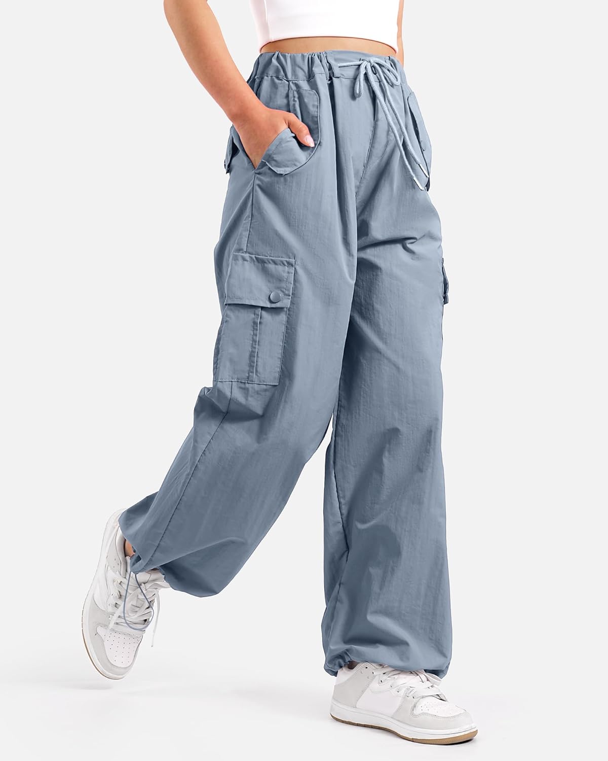 KEREDA Cargo Pants for Girls Baggy Joggers Pants Kids Clothes with Pockets 6-14Y - Image 2