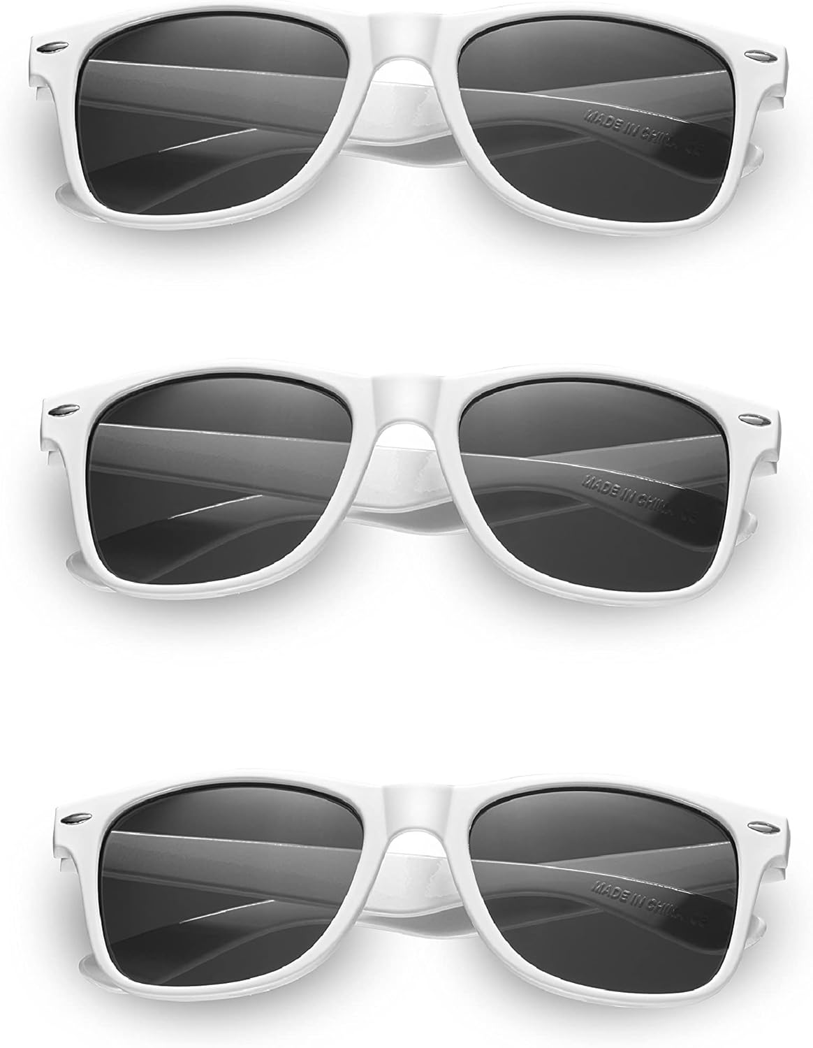 12 Pack White Sunglasses Bulk Party Favors Retro White Sunglasses Weddings,Birthday Summer Beach Wedding Goody Bag Fillers Supplies Kids Adults 80's Beach, Pool Summer Parties School Theatre - Image 2