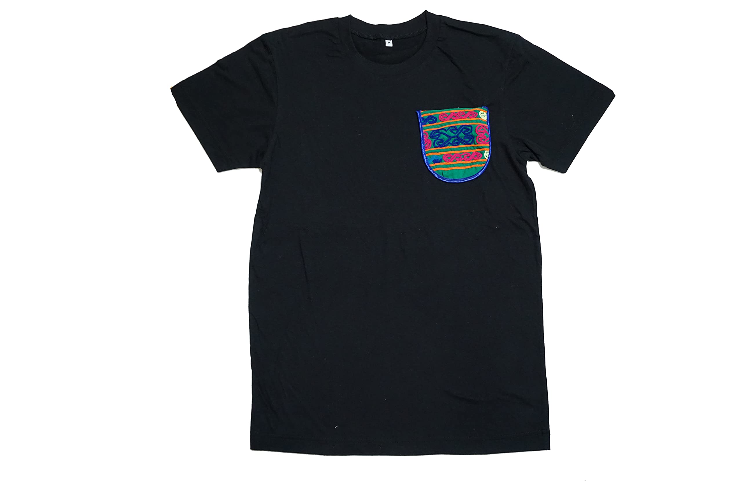アフガンポケットTシャツ／エスニック アジアン Tシャツ 民族 アフガン 刺繍 ポケット レディース アースカラー カジュアル エスニックファッション