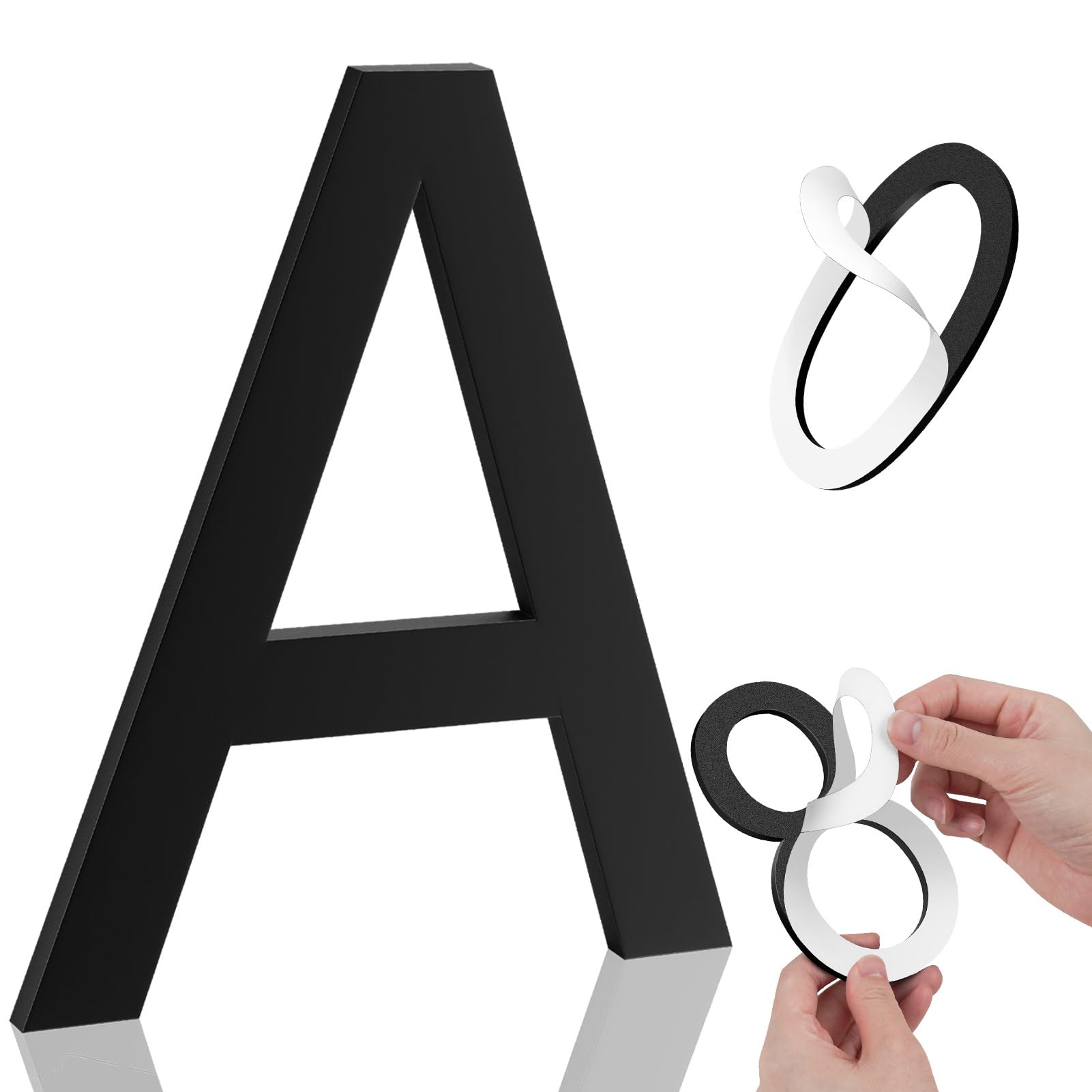 8 Inch House Numbers, Self-adhesive for Outside Mailbox House Number (A)