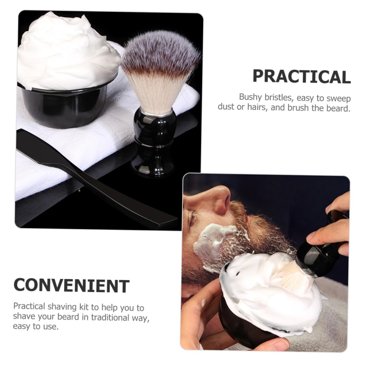 FOMIYES Razor Shaver for Men Shaving Brush Bowl Stand Beard Care Kit Manual Razor Kit