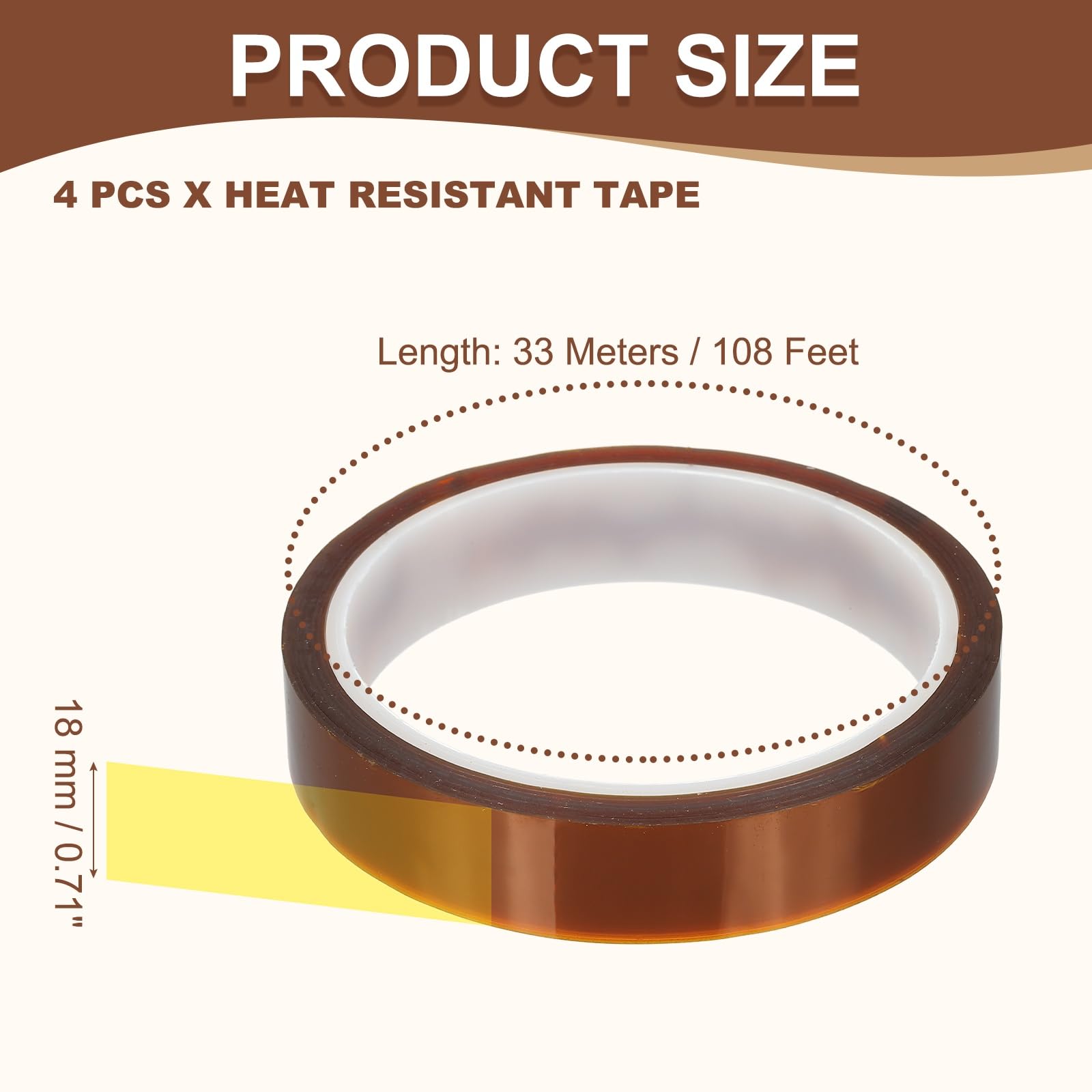 PATIKIL PET Heat Tape 18mm x 33m(108ft) - Image 2