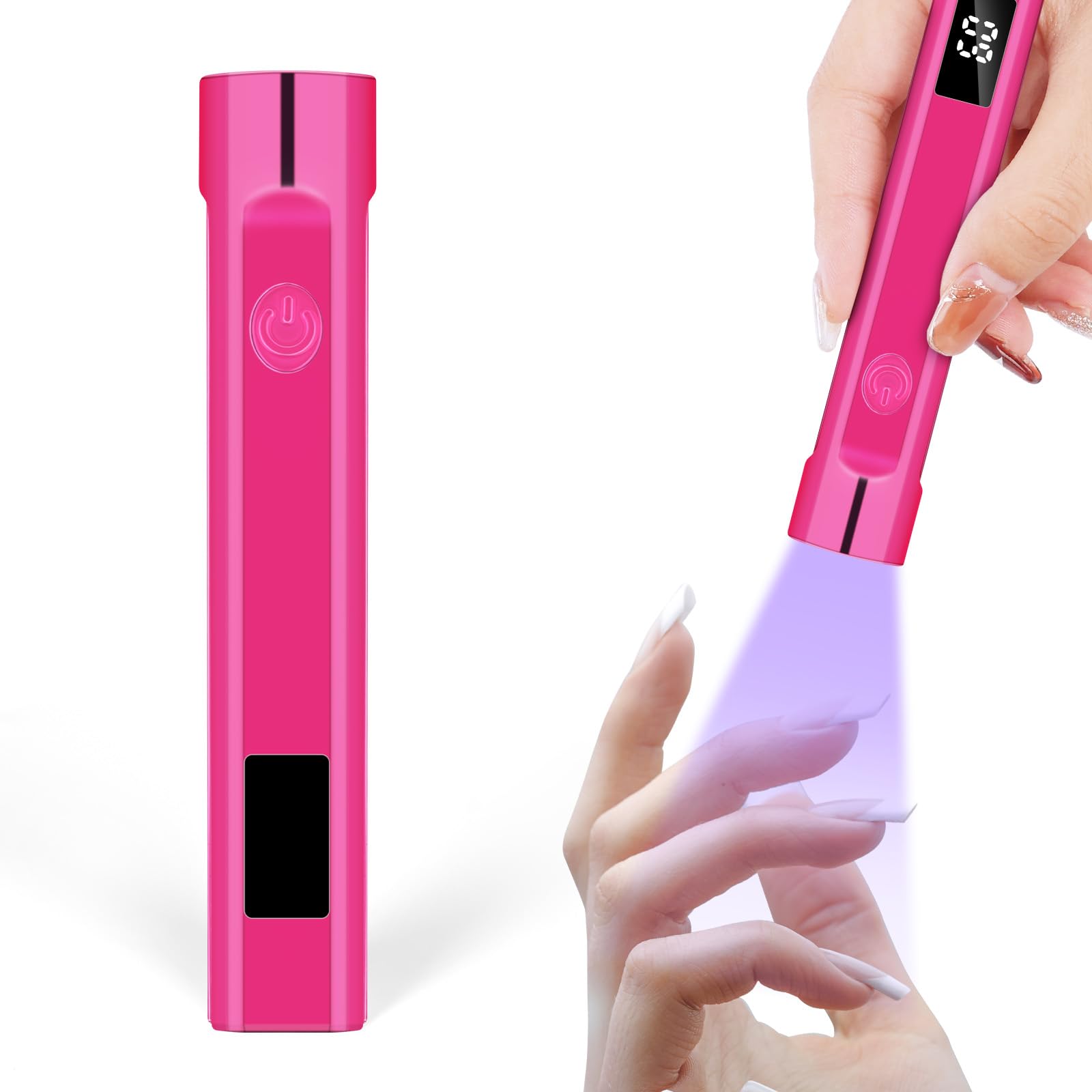 LOPHE Lámpara de Uñas UV de Mano, Secador de Uñas Portátil USB, Recargable Mini Lámpara de Uñas Led UV, Lampara UV LED Uñas Regalo para Salón de Bricolaje en Casa para Mujeres, Colorido Morado