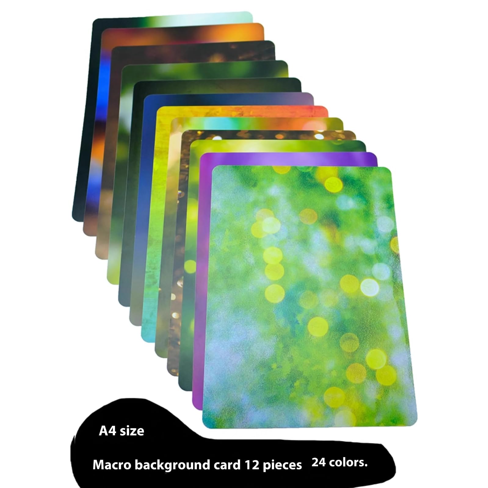 Guage - Set di carte di sfondo macro 12 pezzi 24 colori (30 x 21 cm) materiale assorbente sfocatura ecologica A4