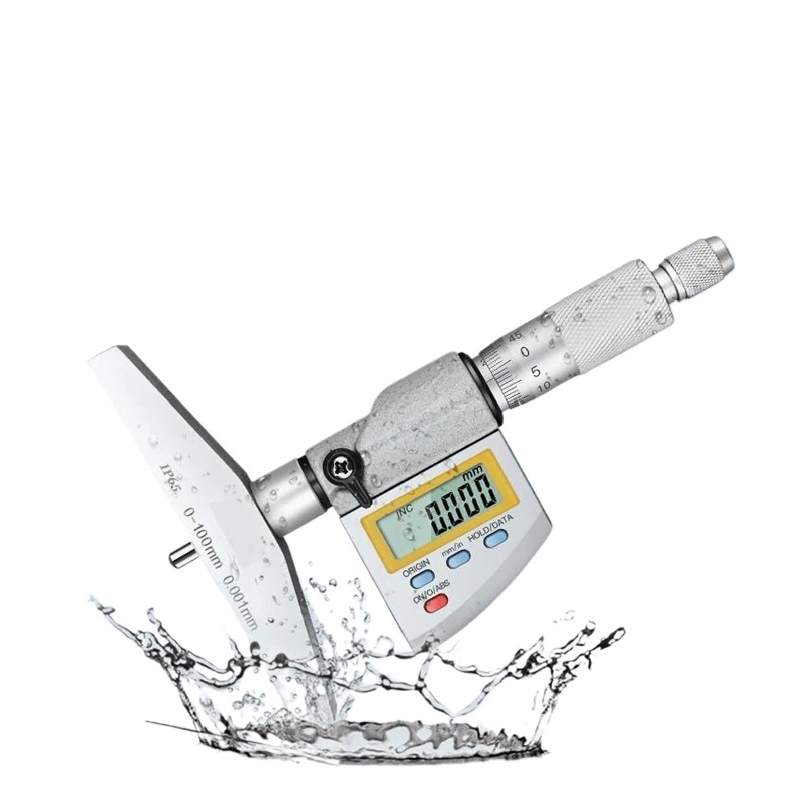 BINGNU IP65 0-100mm Digital Depth Micrometer with Interchangeable Rod resolution 0.001mm